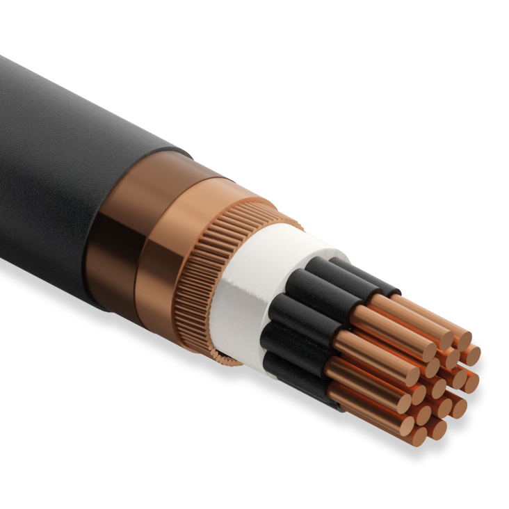 Öznur Kablo YVC7V, 19x2.5/9 mm, NYCY Kablo, 1 Metre, 0.6/1 kV, XLPE İzoleli, Bakır İletkenli, Konsantrik İletkenli, PVC İzoleli Kablo