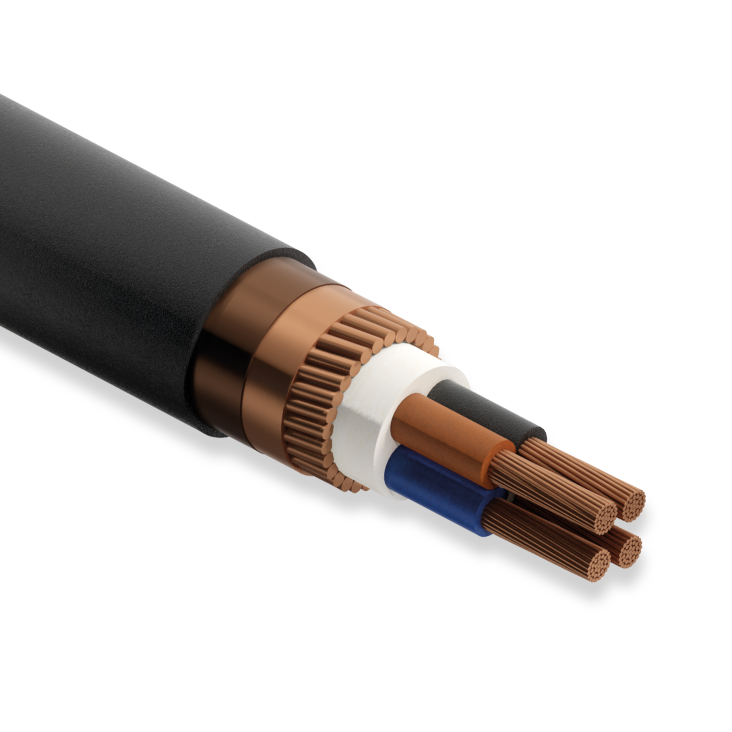 Öznur Kablo N2XCH, 4x50/25 mm, 1 Metre, 0.6/1 kV, XLPE İzoleli, Bakır İletkenli, Konsantrik İletkenli, HFFR İzoleli Kablo
