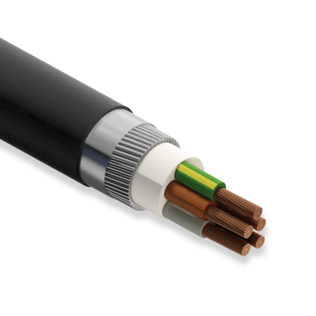 Koç Kablo N2XRH, 5x150 mm, 1 Metre, 0.6/1 kV, XLPE İzoleli, Bakır İletkenli, Yuvarlak Galvanizli Çelik Tel Zırhlı Kablo