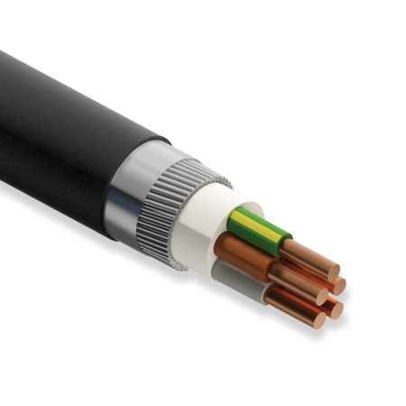 Öznur Kablo YVZ2V, 5x1.5 mm, NYRY Kablo, 1 Metre, 0.6/1 kV, XLPE İzoleli, Bakır İletkenli, Yuvarlak Galvanizli Çelik Tel Zırhlı,  PVC İzoleli Kablo