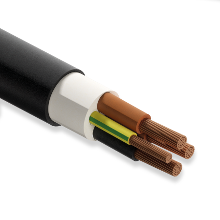 Koç Kablo YVV-R, 3x240+120 mm, NYY Kablo, 1 Metre, 0.6/1 kV, Bakır İletkenli, PVC İzoleli Yeraltı Kablosu