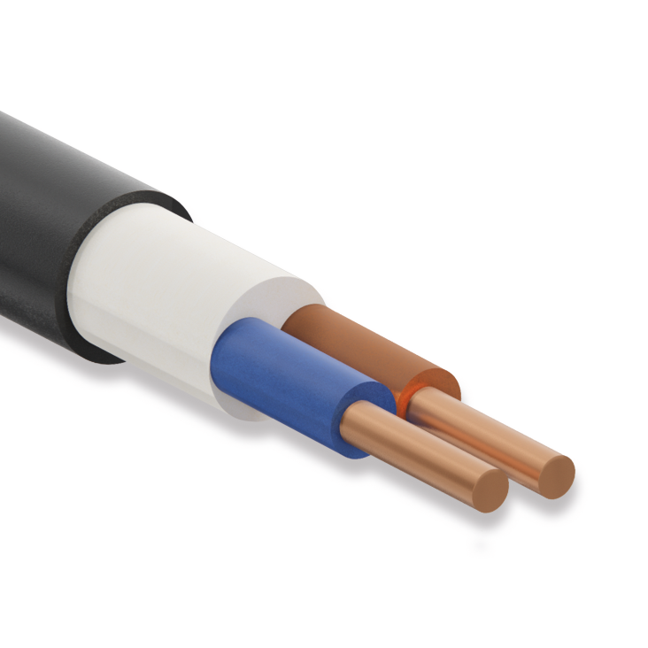 Koç Kablo YXV-U, 2x2.5 mm, N2XY Kablo, 1 Metre, 0.6/1 kV, XLPE İzoleli, Bakır İletkenli Kablo