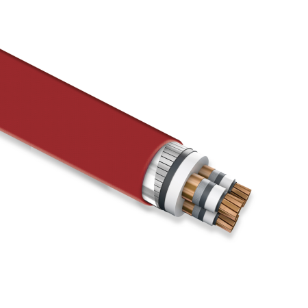 Öznur Kablo YXC8VZ3V-R, 3x70/16 mm, 2XSEYFGBY Kablo, 1 Metre, 6/10 kV, XLPE İzoleli, Çok Telli, Bakır İletkenli Orta Gerlim Kablosu