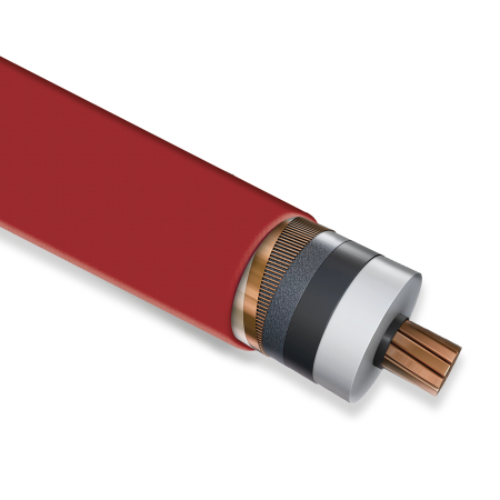 Öznur Kablo YXC7V-R, 1x300/25 mm, 2XSY Kablo, 1 Metre, 20.3/35 kV, XLPE İzoleli, Çok Telli, Bakır İletkenli Orta Gerlim Kablosu
