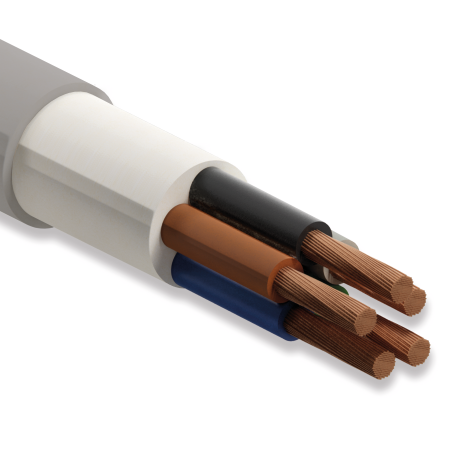 Prysmian Kablo 20130825, 052XZ1-F, 5x0.75 mm, Halojen Free, TTR Kablo, 1 Metre, Gri, 300/500 Volt, XLPE İzoleli, Bakır İletkenli Kablo